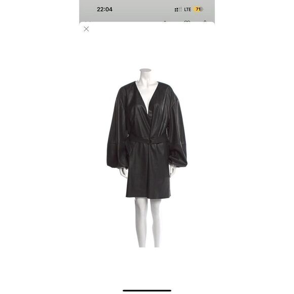 Ted Baker Black Optunia PU Belted Mini Dress sz 6 US - Picture 4 of 12